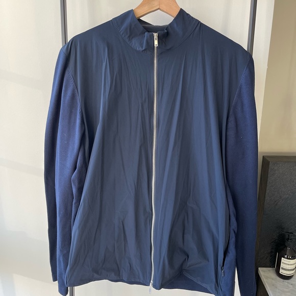 Theory Men’s Mock Neck Zip Sweater in Viscose Knit - Picture 1 of 5